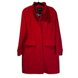 Lands' End Cashmere blend Women's Red Peat coat size 14